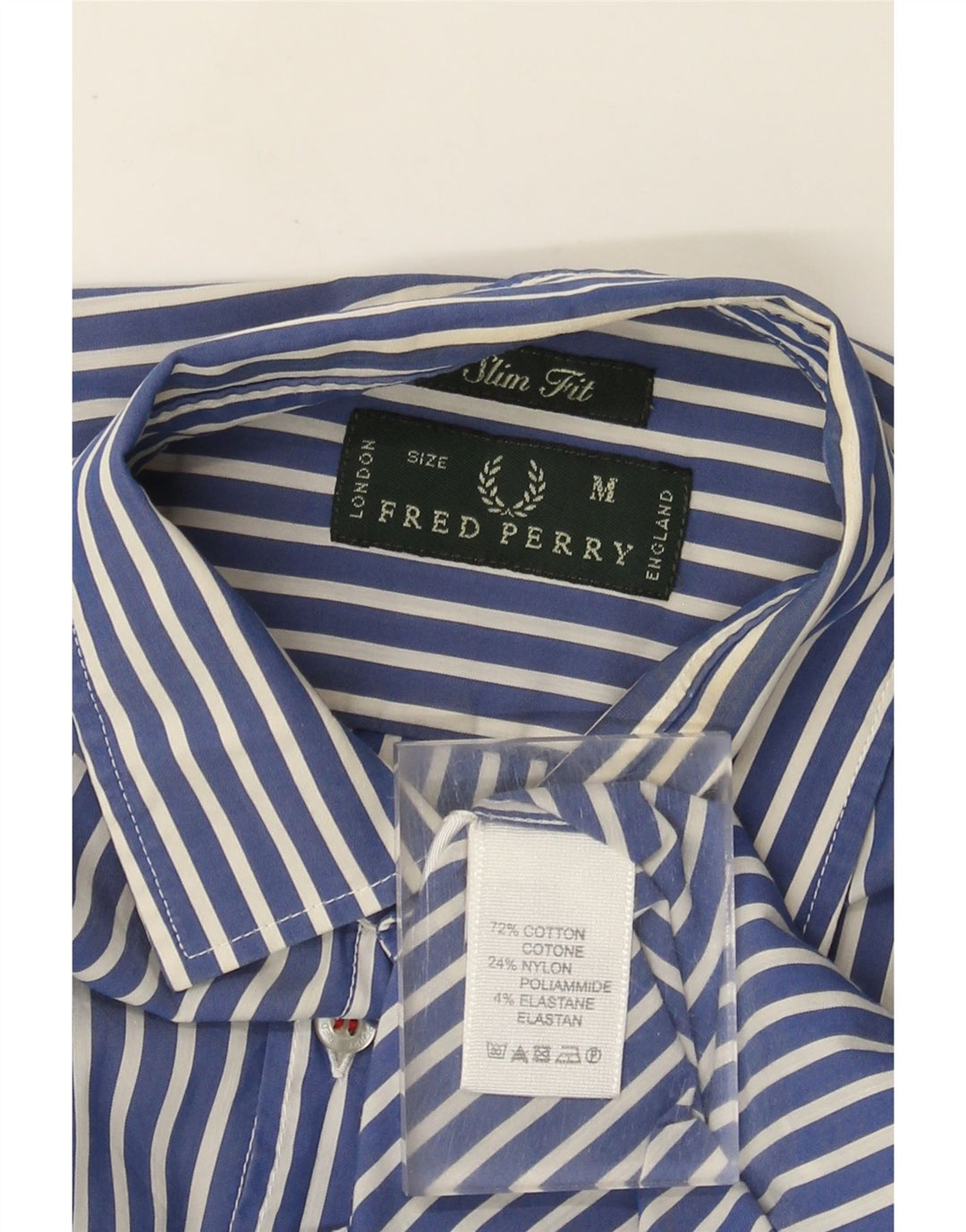Fred Perry Ανδρικό πουκάμισο Slim Fit Βαμβακερό μεσαίο μπλε ριγέ