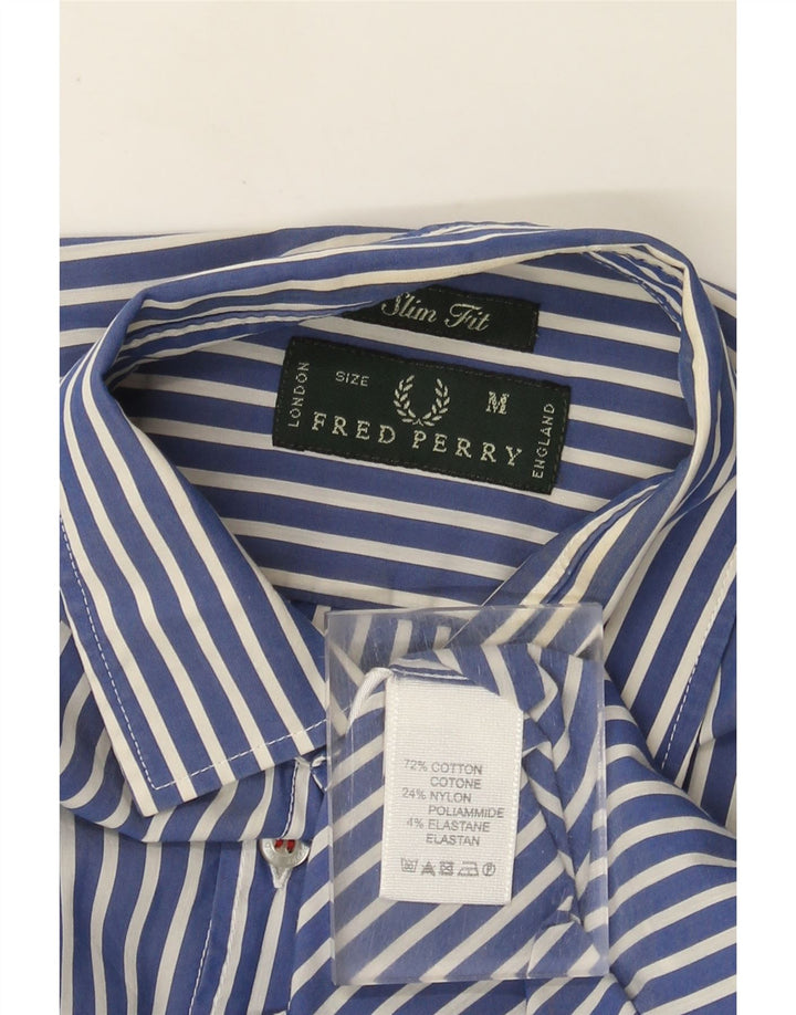 Fred Perry Ανδρικό πουκάμισο Slim Fit Βαμβακερό μεσαίο μπλε ριγέ