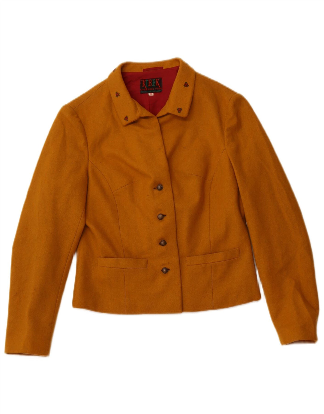 VINTAGE Γυναικείο τζάκετ Blazer IT 38 XS Κίτρινο βαμβακερό