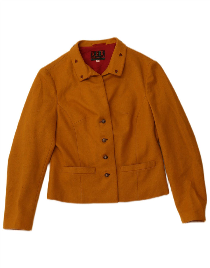 VINTAGE Γυναικείο τζάκετ Blazer IT 38 XS Κίτρινο βαμβακερό