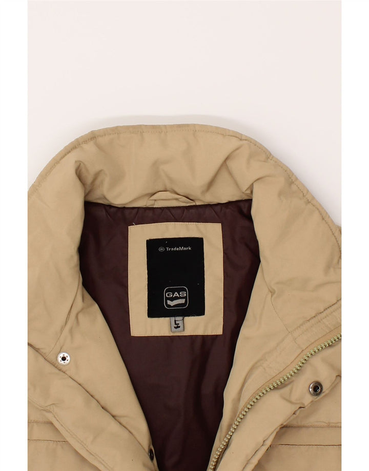 GAS Mens Padded Coat UK 40 Large Beige Vintage Gas and Second-Hand Gas from Messina Hembry 