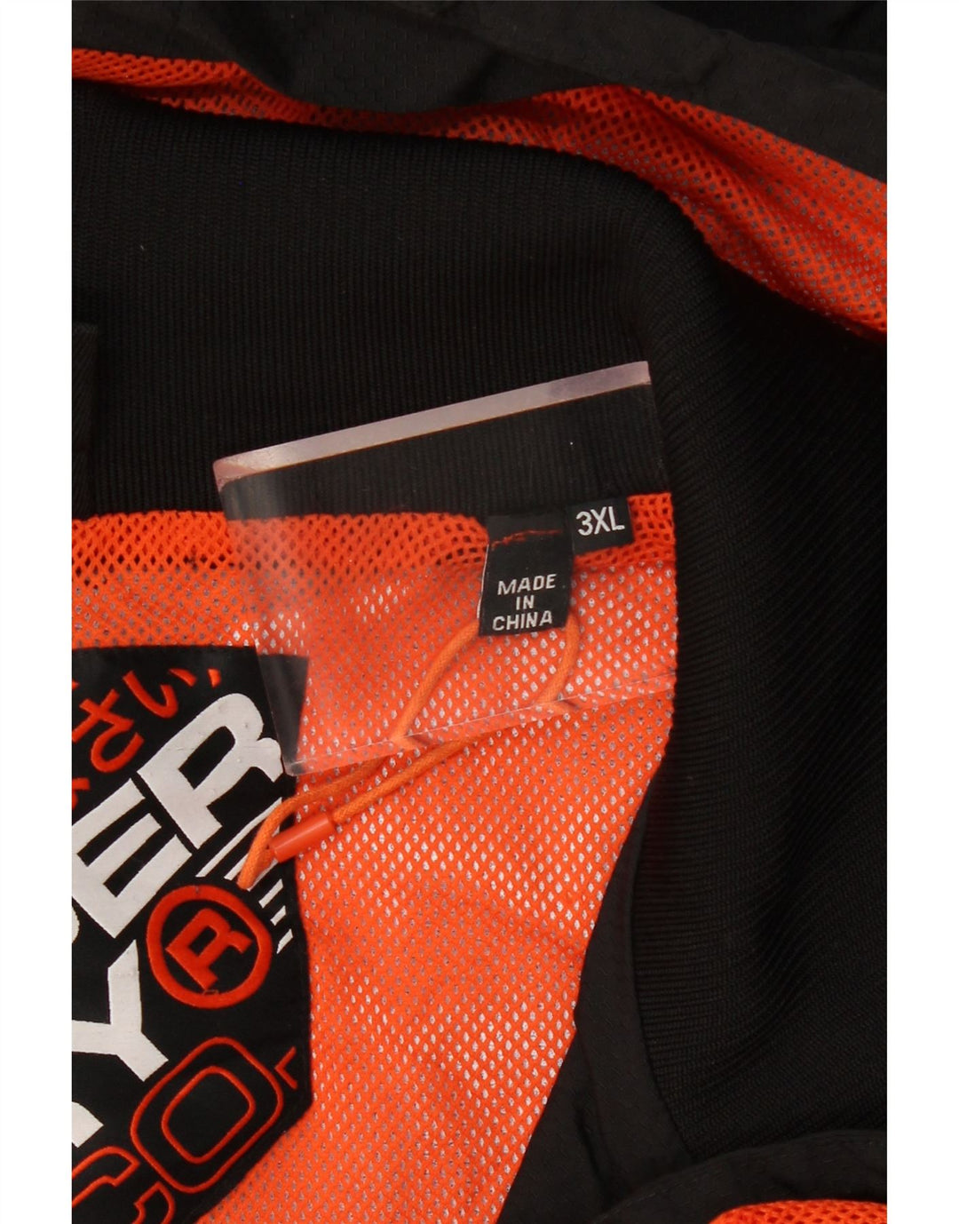 Ανδρικό κουκούλα αντιανεμικό μπουφάν SUPERDRY UK 46 3XL Μαύρο