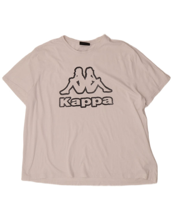 Ανδρικό γραφικό T-Shirt Kappa Top 4XL Λευκό βαμβακερό