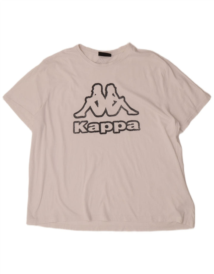 Ανδρικό γραφικό T-Shirt Kappa Top 4XL Λευκό βαμβακερό