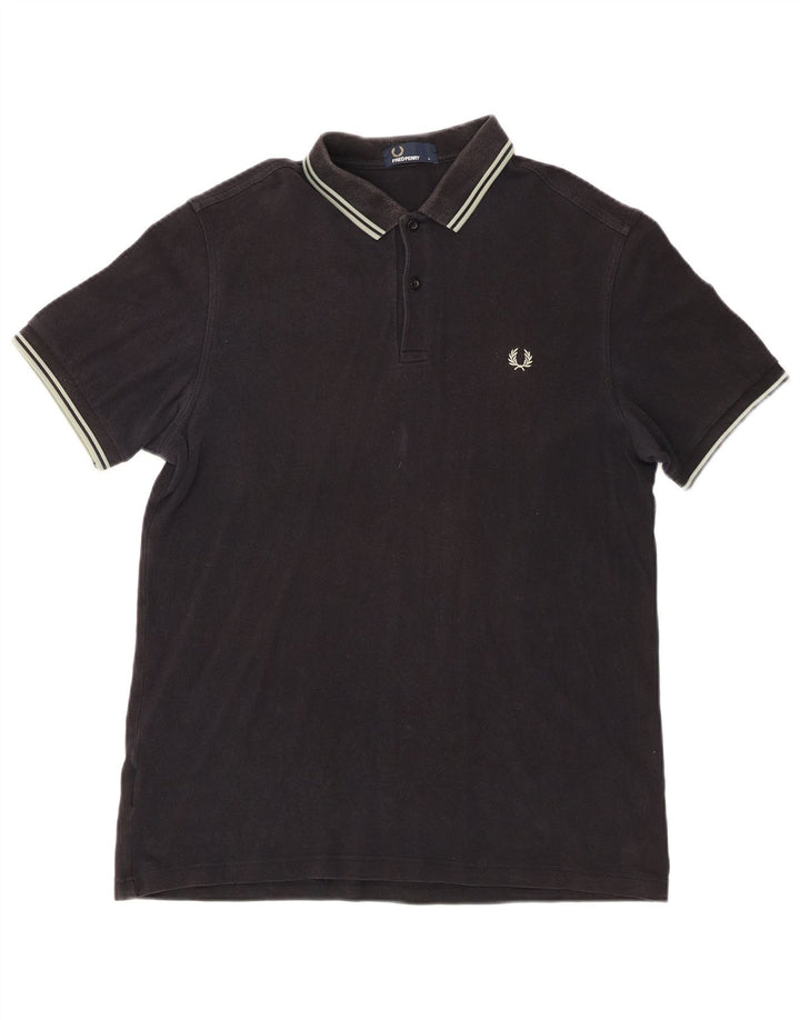 Fred Perry Ανδρικό Πόλο Μπλουζάκι μεγάλο μαύρο βαμβακερό