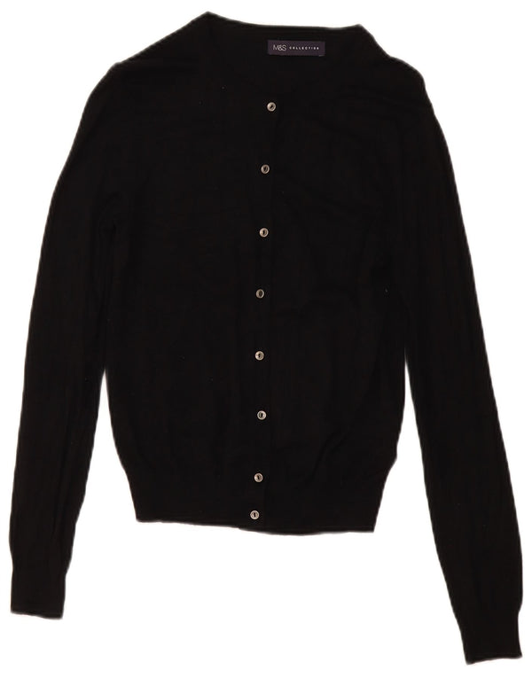 Marks & Spencer Γυναικείο πουλόβερ Crop Cardigan UK 10 Small Black Viscose