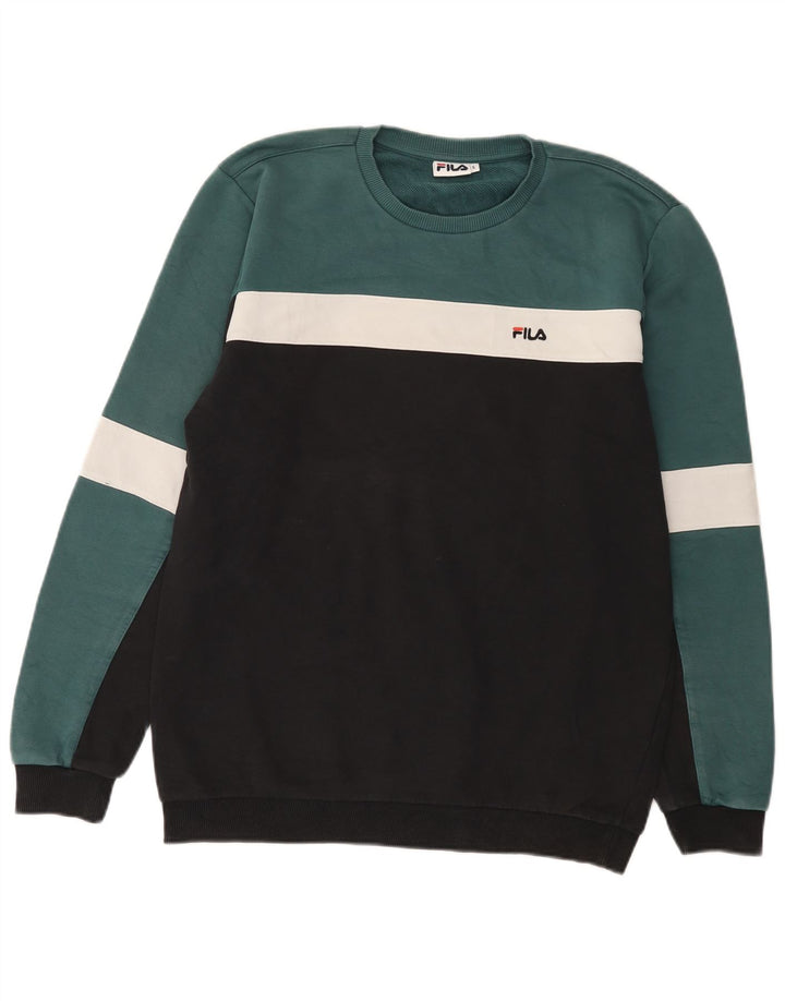 Ανδρικό φούτερ Fila Jumper σε μεγάλο μαύρο χρώμα, βαμβακερό