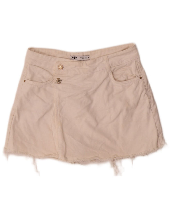 Zara Γυναικείο Τζιν Σορτς Small W26 Λευκό Βαμβακερό