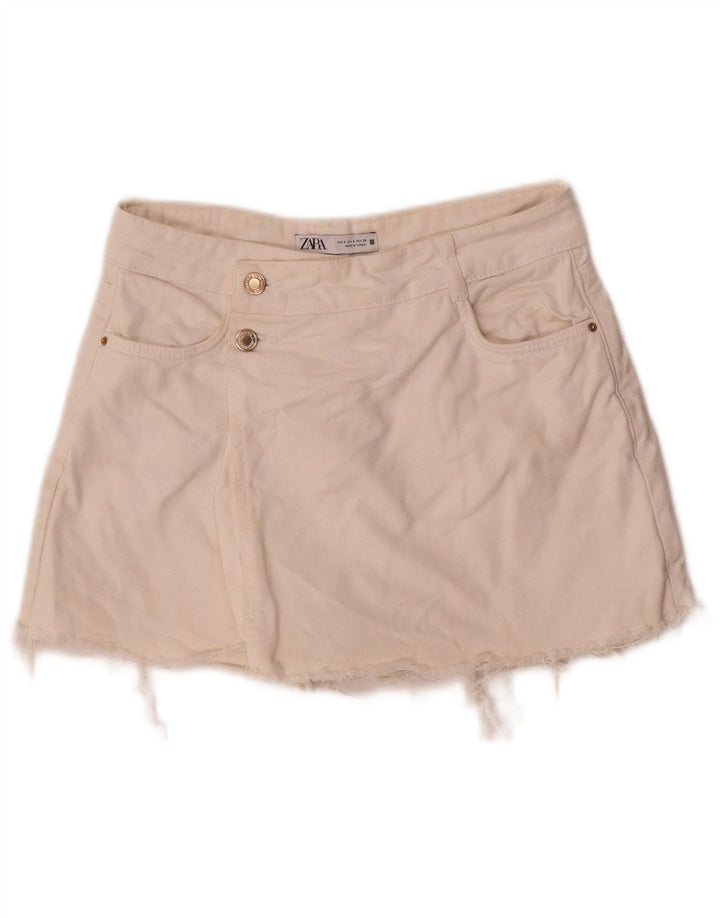 Zara Γυναικείο Τζιν Σορτς Small W26 Λευκό Βαμβακερό