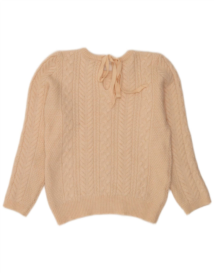 Zara Γυναικείο πουλόβερ με λαιμόκοψη UK 16 Large Beige