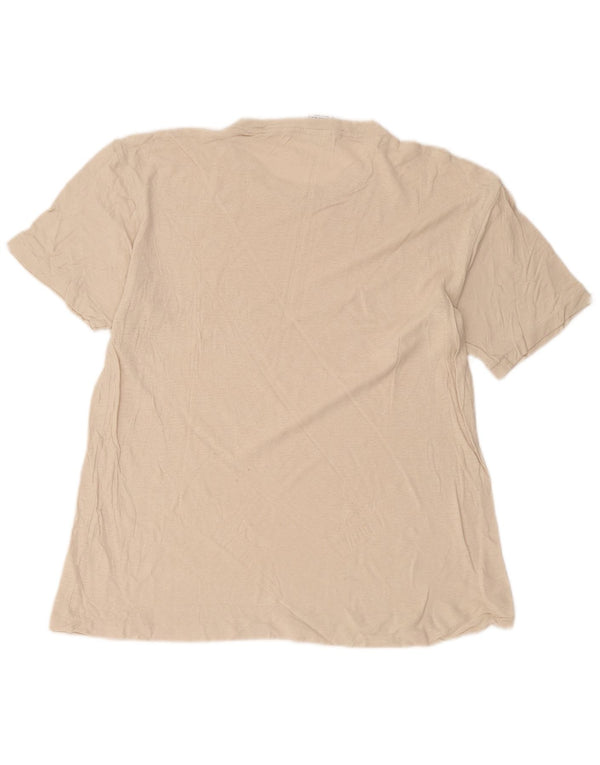 Ανδρικό T-Shirt Zara Top Medium Beige Λινό