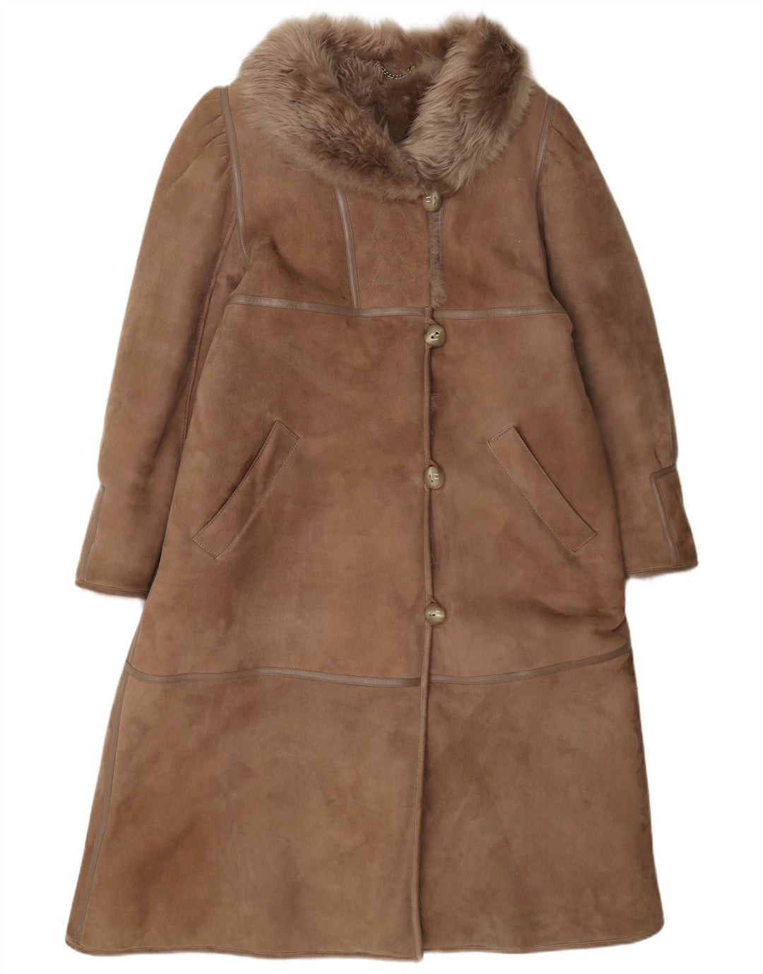 Vintage Γυναικείο Παλτό Shearling IT 42 Μεσαίο Καφέ