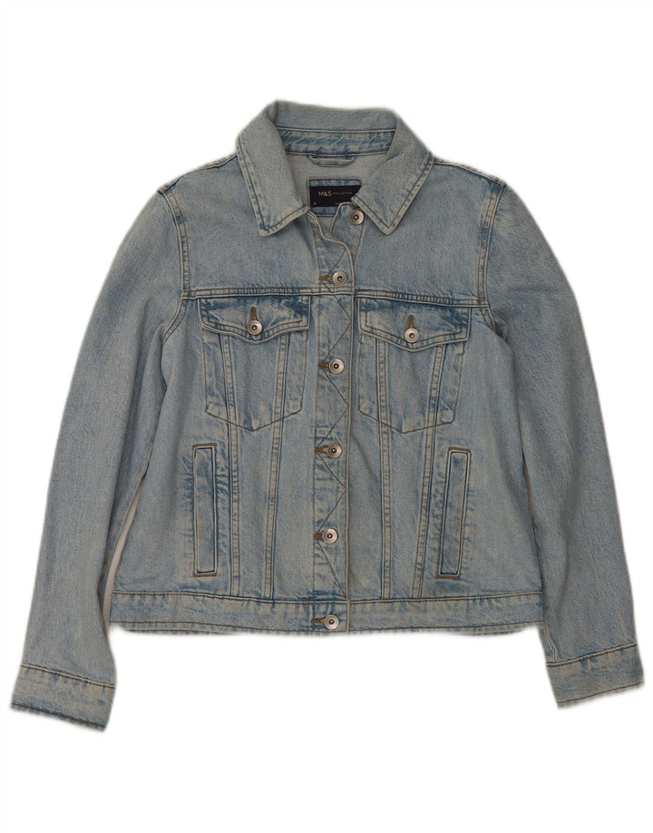 Marks & Spencer Γυναικείο Τζιν Μπουφάν UK 10 Small Blue Cotton