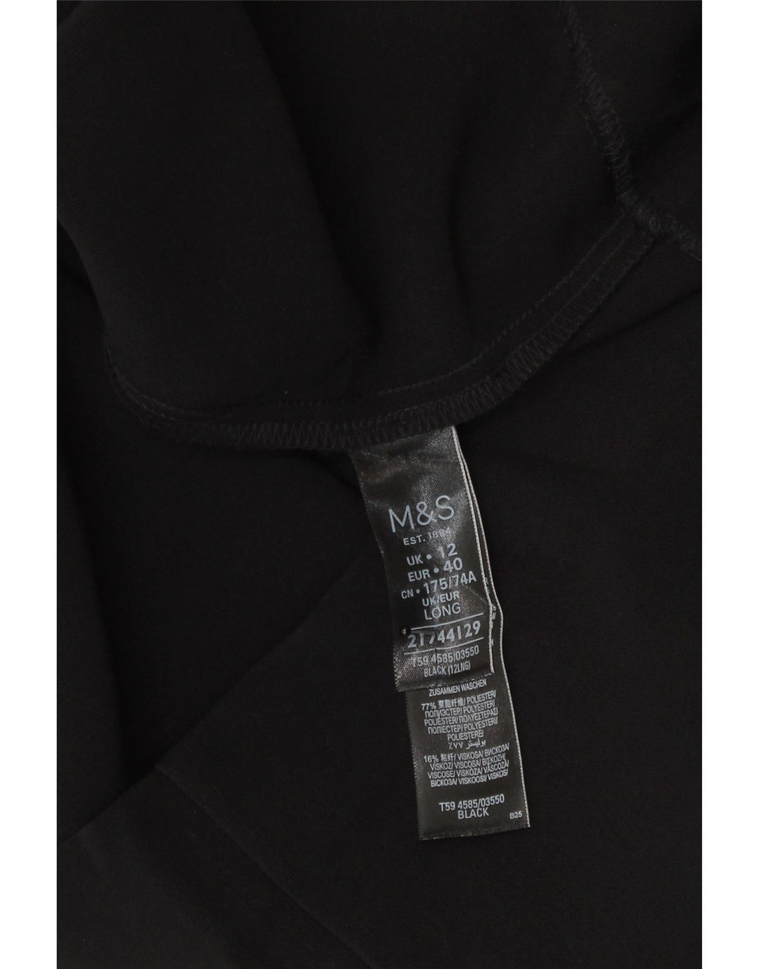 Marks & Spencer Γυναικεία Pencil Φούστα UK 12 Medium W30 Black Polyester