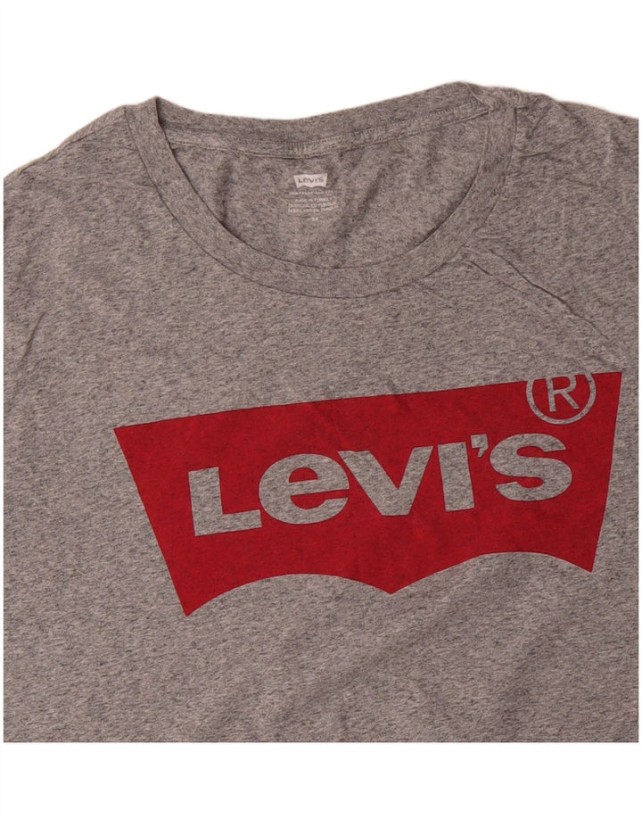 Γυναικείο γραφικό μπλουζάκι LEVI'S Top UK 22 3XL Γκρι βαμβακερό