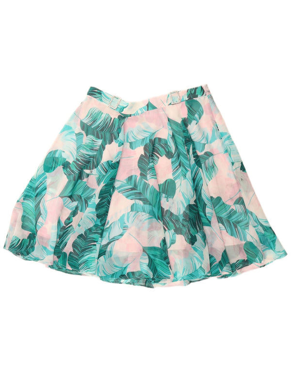 GUESS Γυναικεία φούστα Α-γραμμής UK 12 Medium W28 Blue Floral Polyester