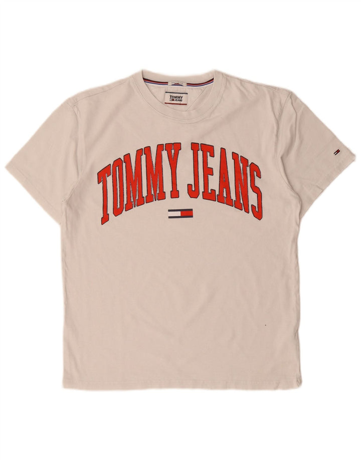 Tommy Hilfiger Ανδρικό T-Shirt Regular Fit Top από μεσαίο λευκό βαμβακερό