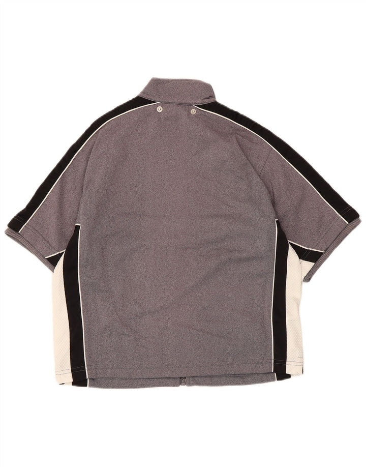 ADIDAS Boys Graphic Tracksuit Top Jacket 11-12 Years Grey Colourblock