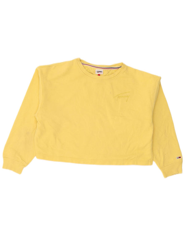 Tommy Hilfiger Γυναικεία φούτερ Crop Jumper UK 14 Medium Yellow Cotton