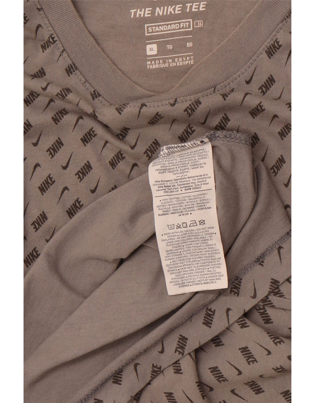 Ανδρικό γραφικό μπλουζάκι NIKE Standard Fit Top XL Γκρι χρώματος βαμβακερό