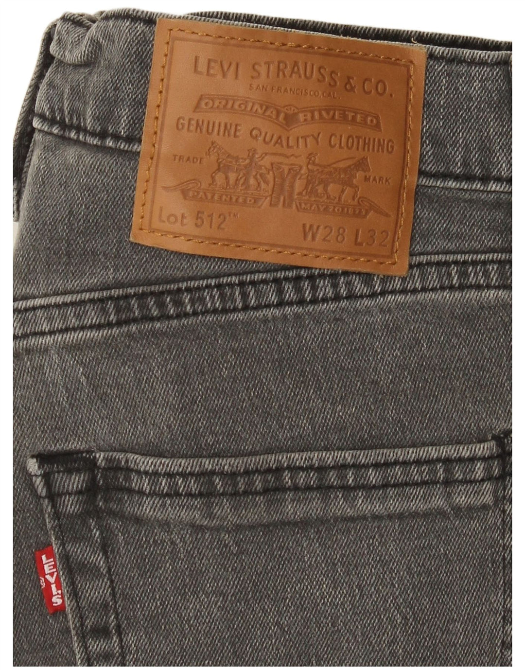 Levi's Mens 512 Slim Tapered Jeans W28 L32 Γκρι βαμβακερό