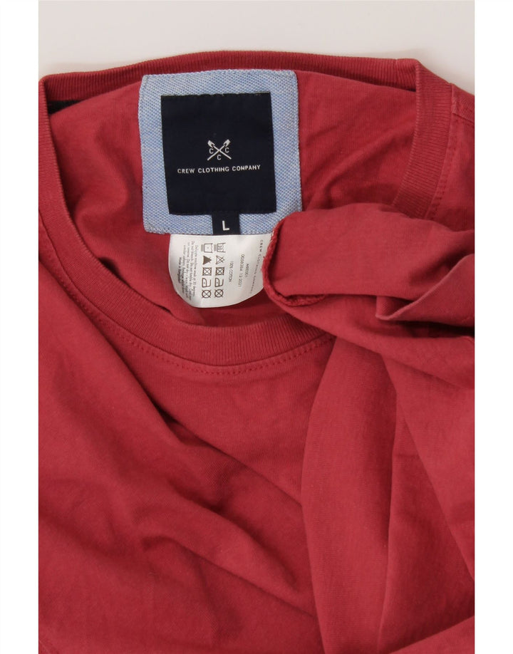 CREW CLOTHING Mens T-Shirt Top Large Red Cotton Vintage Crew Clothing and Second-Hand Crew Clothing from Messina Hembry 