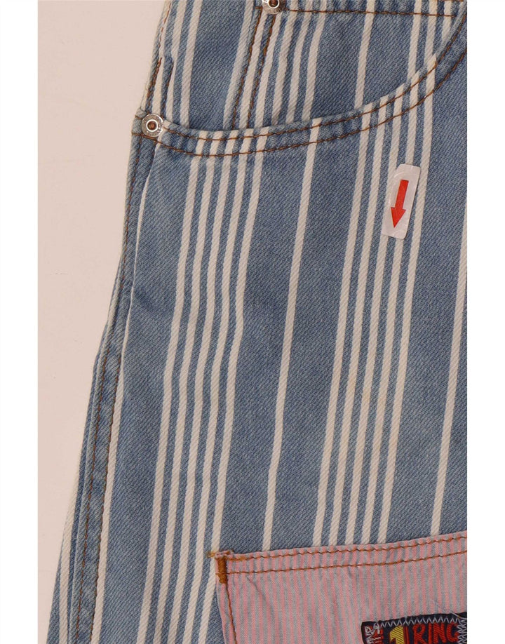 Vintage γυναικείο σορτς Dungarees W28 μεσαίο μπλε ριγέ