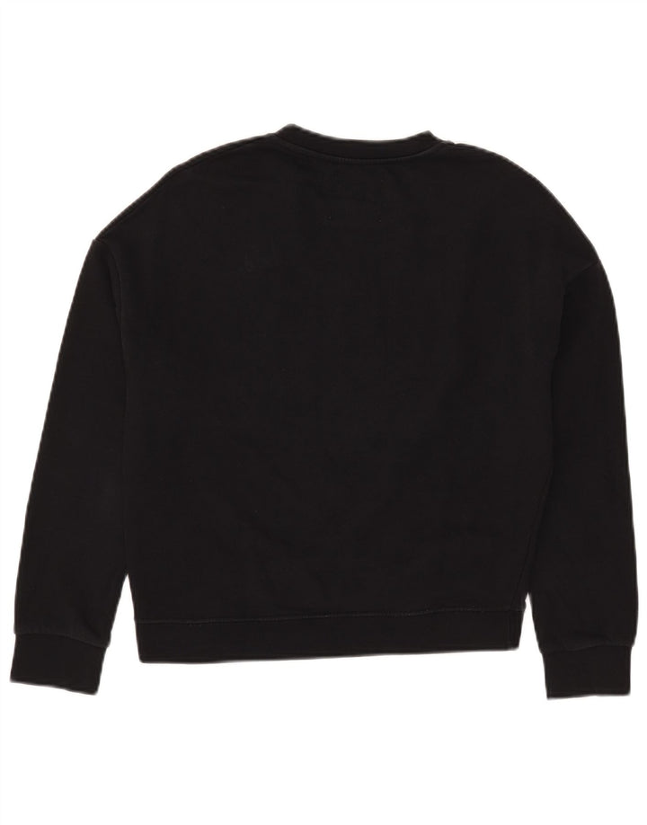Pyrex Γυναικείο γραφικό φούτερ υπερμεγέθη Crop Jumper UK 6 XS μαύρο βαμβακερό