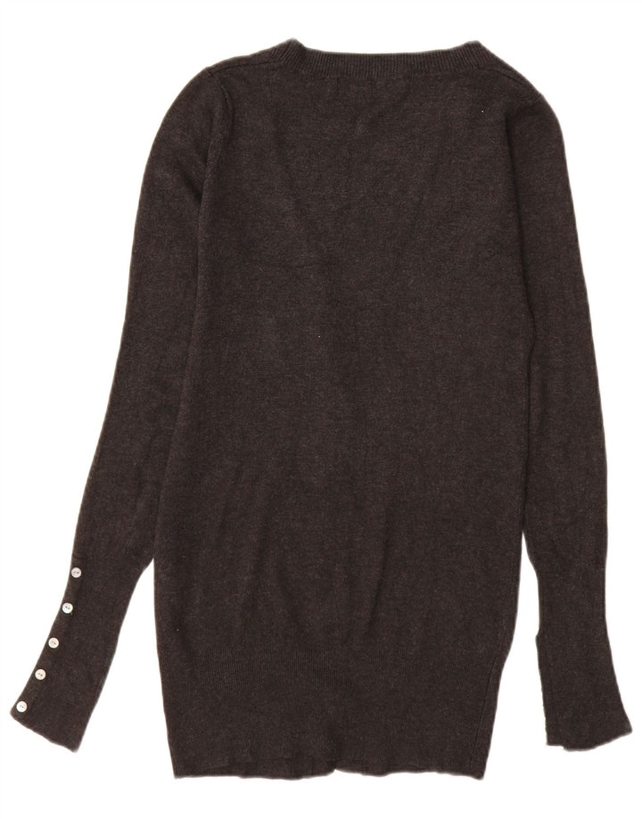 Γυναικείο πουλόβερ ZARA Longline Cardigan UK 10 Small Grey Rayon