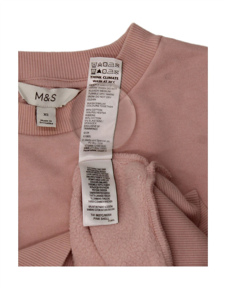 Marks & Spencer Γυναικεία φούτερ μεγάλου μεγέθους Jumper UK 6 XS Ροζ βαμβακερή