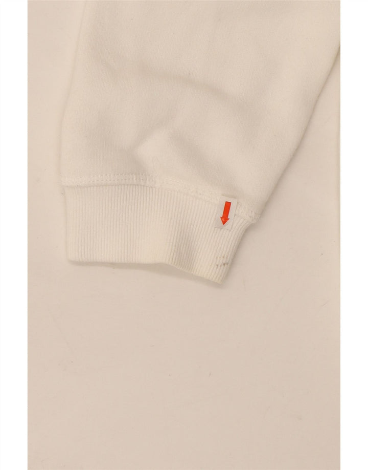 JACK WILLS Γυναικείο υπερμεγέθη γραφικό μπλουζάκι με κουκούλα UK 16 μεγάλο λευκό βαμβακερό