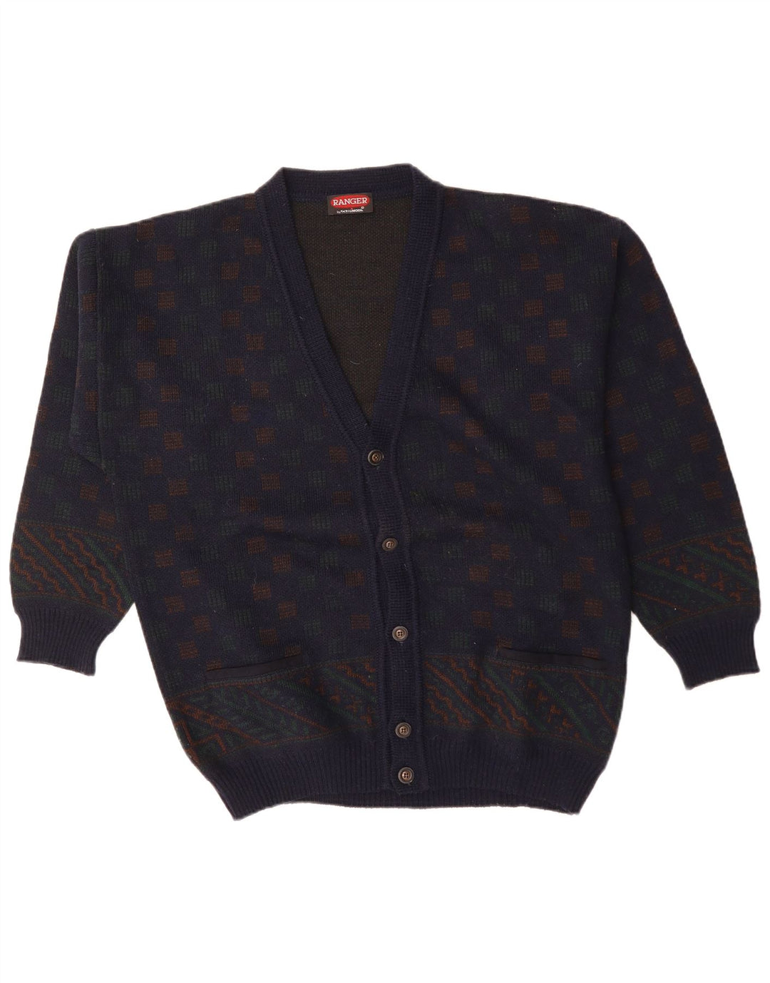 Ανδρικό πουλόβερ Ranger Cardigan XL Navy Blue Geometric
