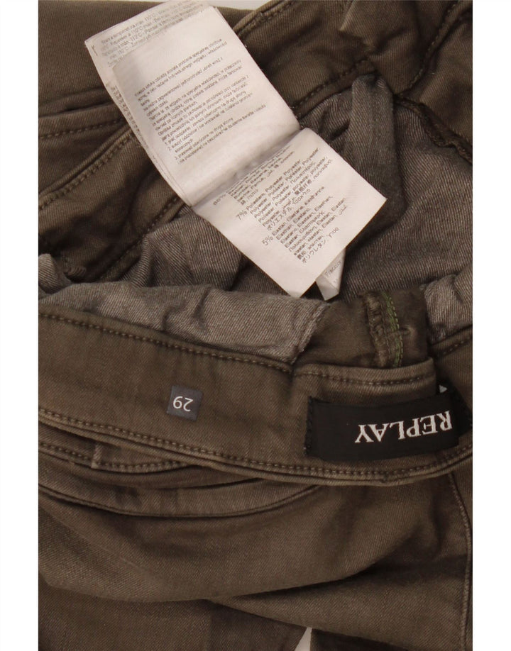 Ανδρικό Slim Cargo Παντελόνι Replay W29 L29 Χακί Βαμβακερό