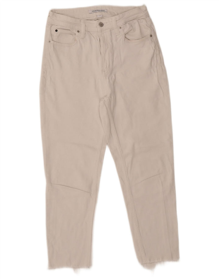 CALVIN KLEIN Γυναικείο Cropped Jeans W30 L24 Λευκό βαμβακερό