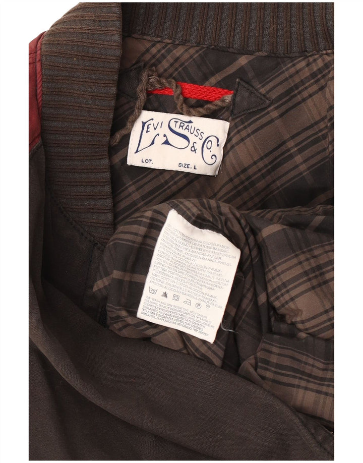 Ανδρικό μπουφάν LEVI'S Bomber UK 40 Large Brown Colourblock Βαμβακερό