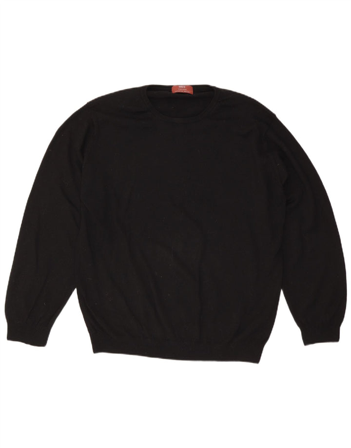 Marks & Spencer Ανδρικό πουλόβερ με λαιμόκοψη, μεγάλο μαύρο μάλλινο