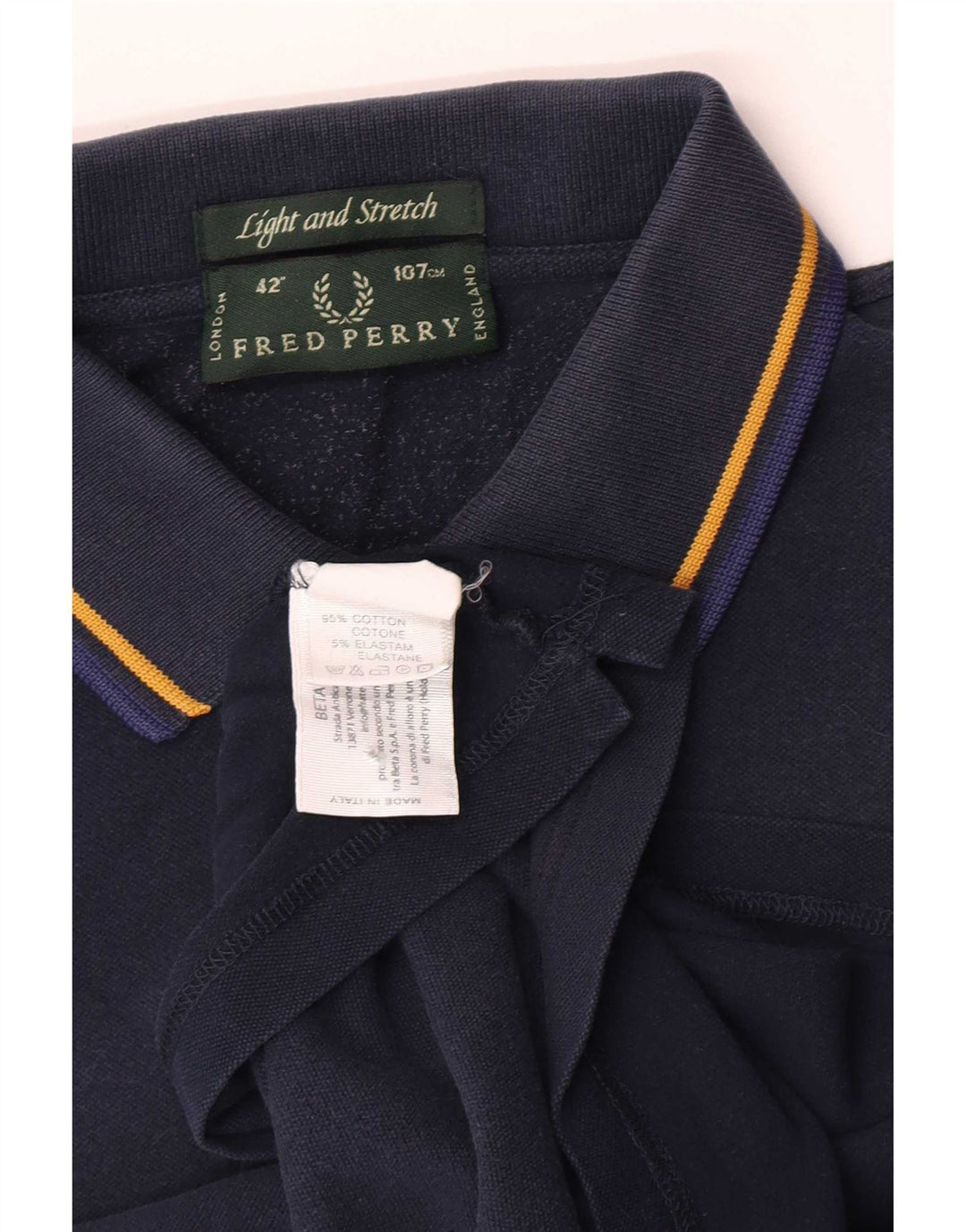 Fred Perry Ανδρικό πουκάμισο πόλο ανοιχτό και ελαστικό, μεσαίο ναυτικό, βαμβακερό