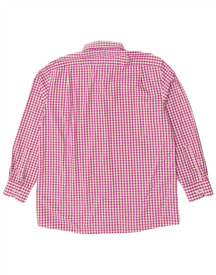 TOMMY HILFIGER Ανδρικό πουκάμισο 17 XL Μωβ βαμβακερό Gingham