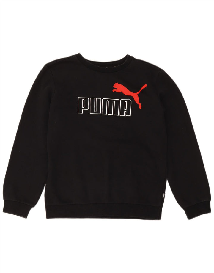 Puma Boys Graphic Φούτερ Jumper 13-14 ετών Μαύρο Βαμβακερό