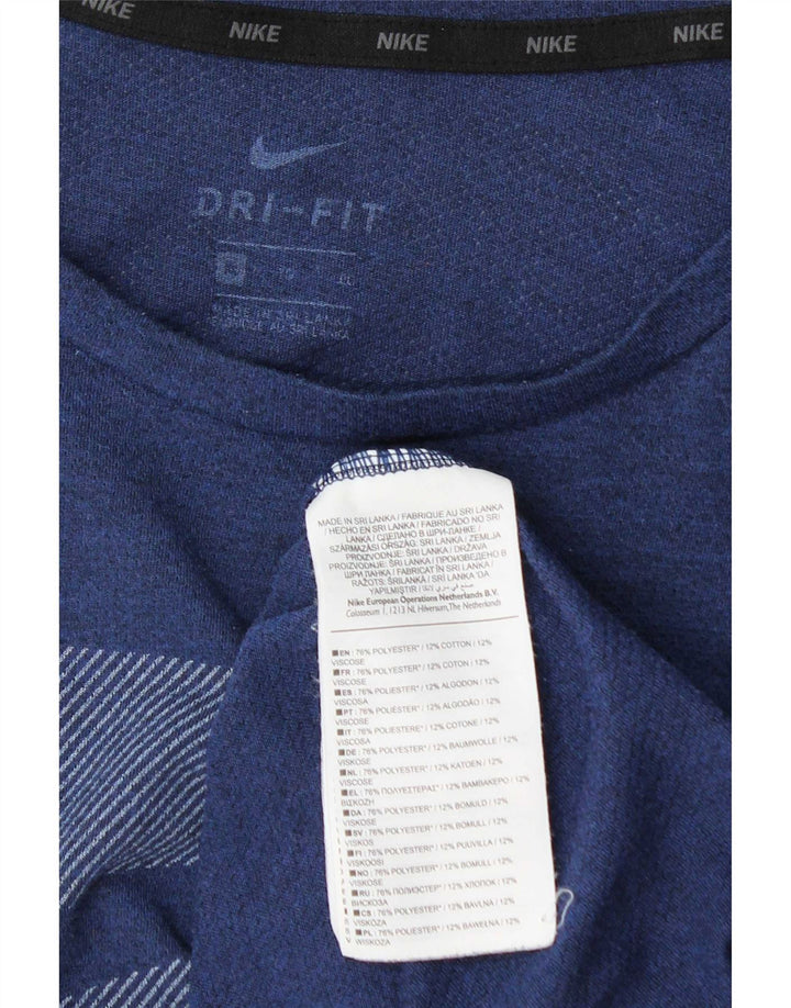 Ανδρικό γραφικό μπλουζάκι Nike Dri Fit Top XL Navy Blue Polyester