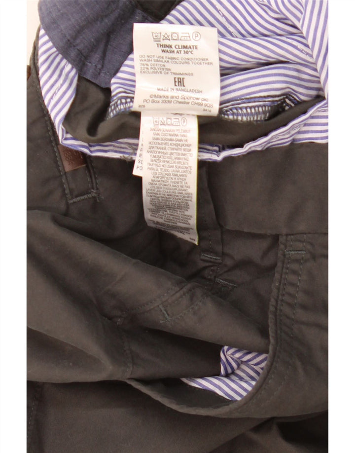 Marks & Spencer Ανδρικό παντελόνι Chino με κανονική εφαρμογή W36 L29 Γκρι βαμβακερό