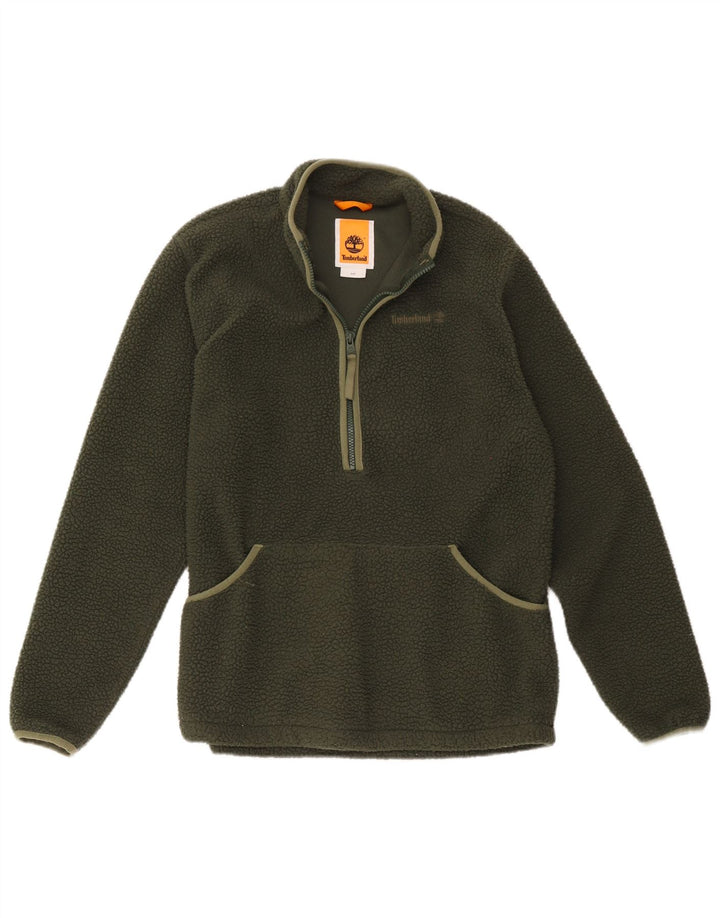 Ανδρικό Timberland με φερμουάρ Fleece Jumper Μικρός πράσινος πολυεστέρας
