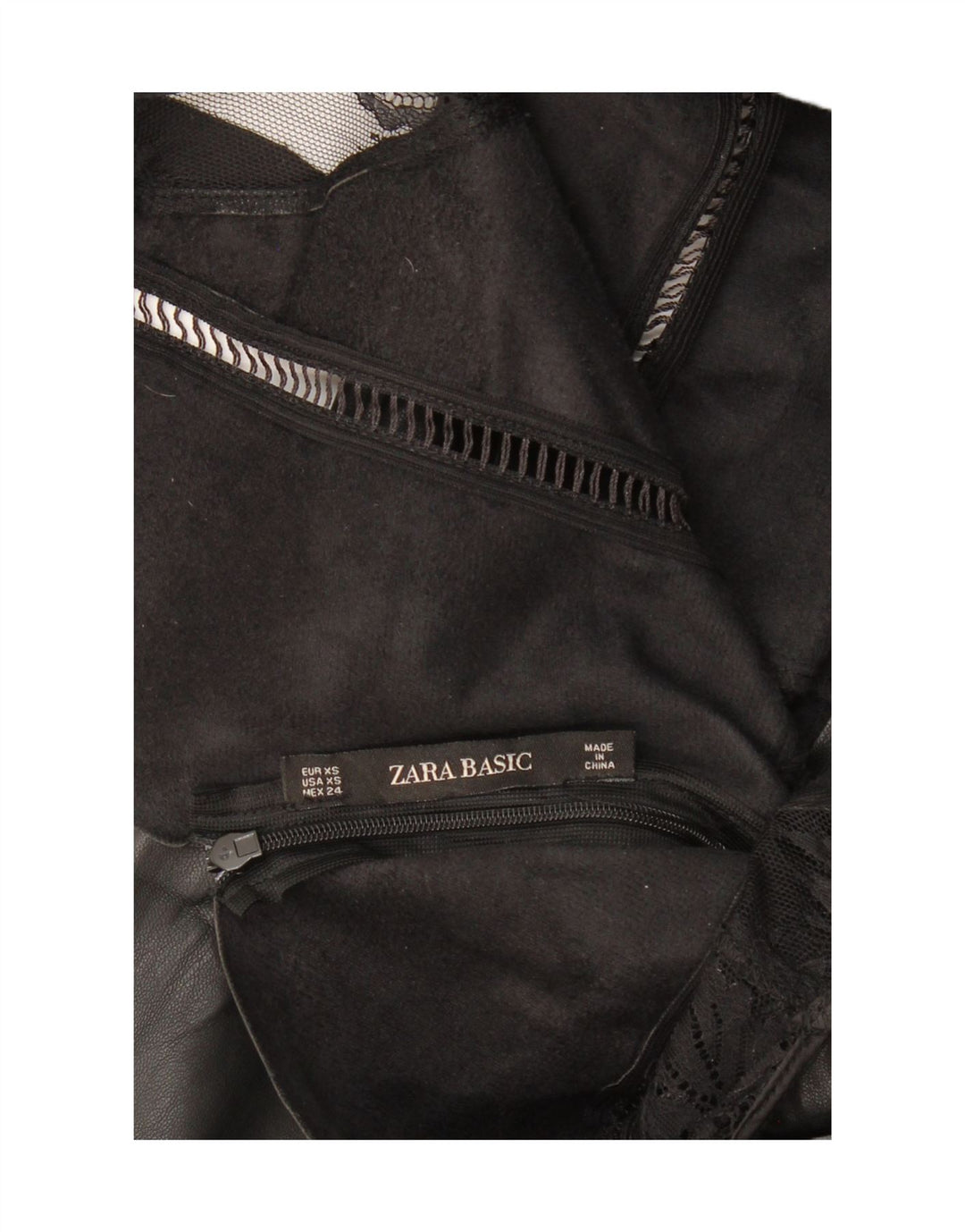 Γυναικείο αμάνικο δερμάτινο φόρεμα ZARA UK 4 XS Μαύρο