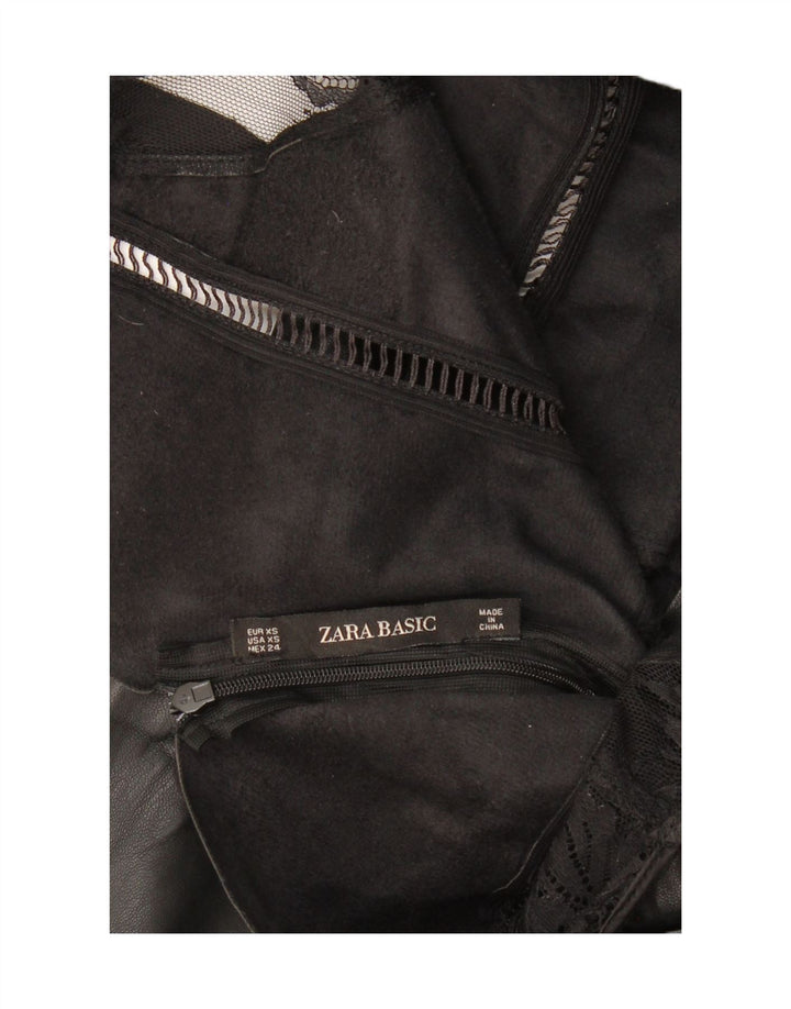 Γυναικείο αμάνικο δερμάτινο φόρεμα ZARA UK 4 XS Μαύρο