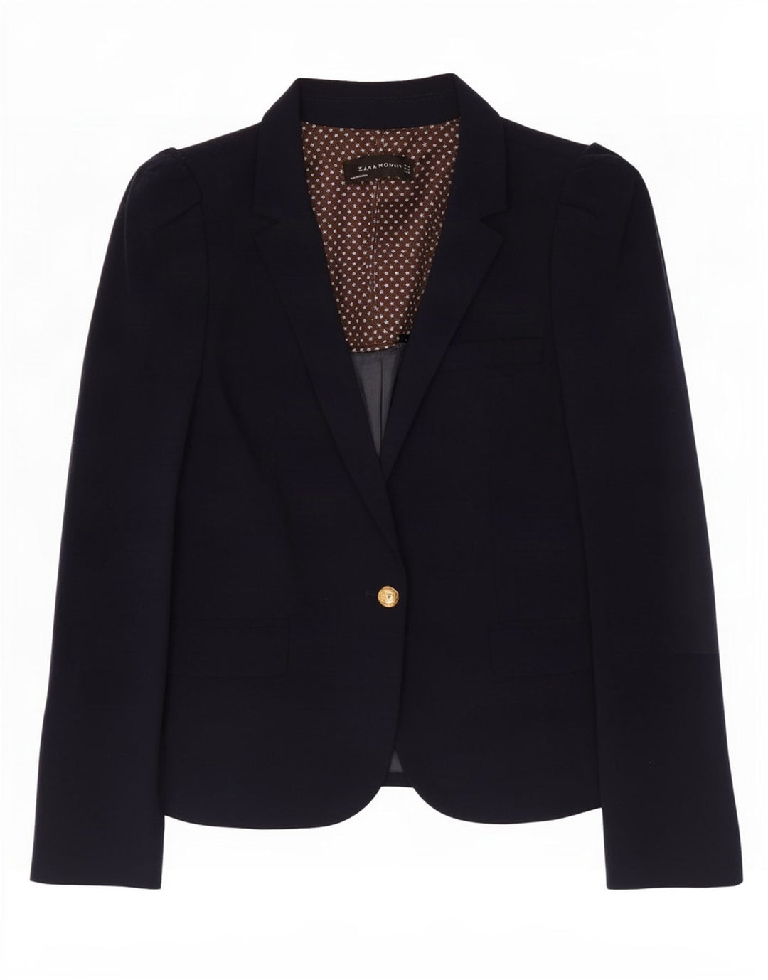 Zara Γυναικείο μπλέιζερ 1 κουμπιού μπουφάν UK 12 Medium Navy Blue