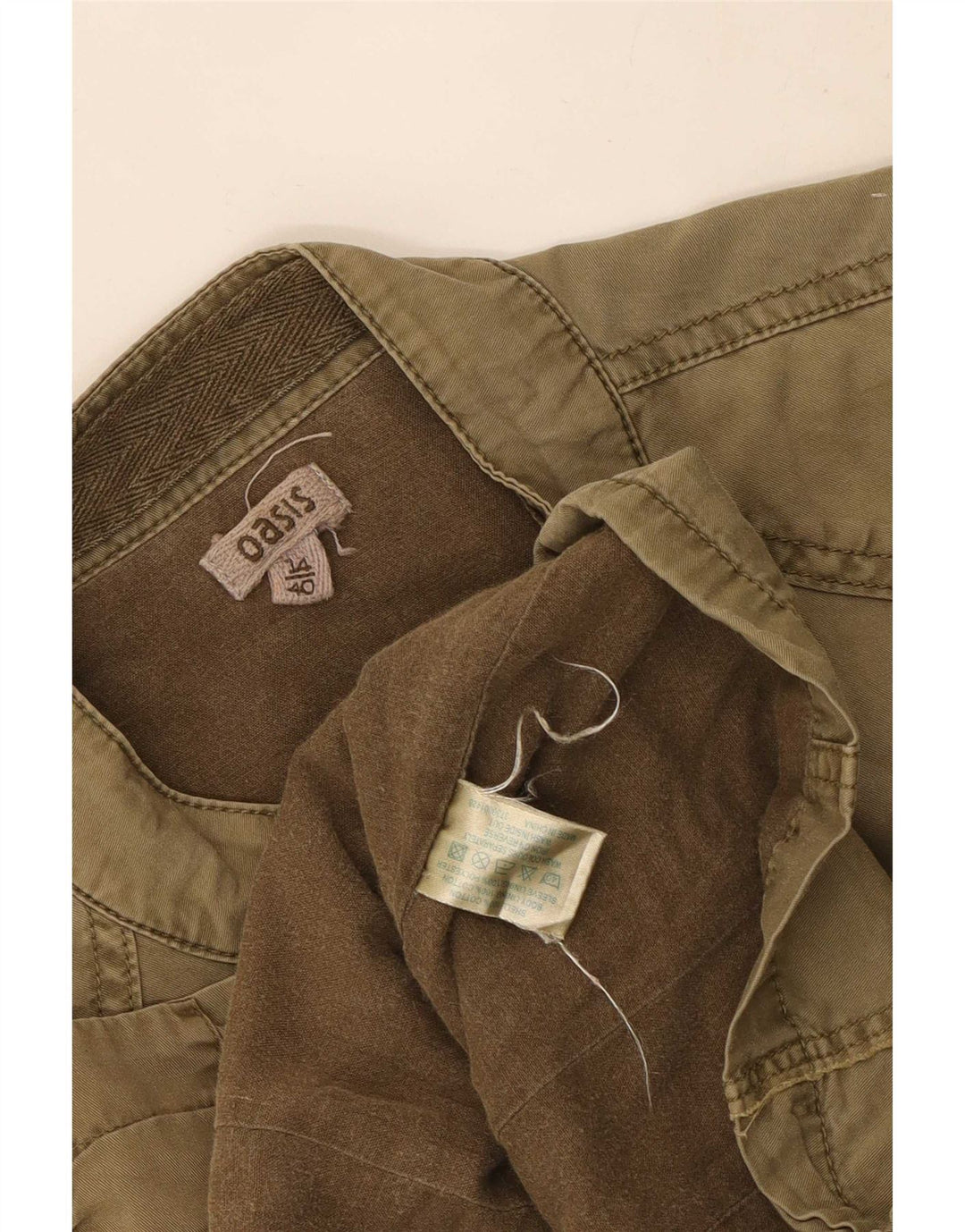 Oasis Γυναικείο Utility Jacket UK 14 Medium Khaki Cotton