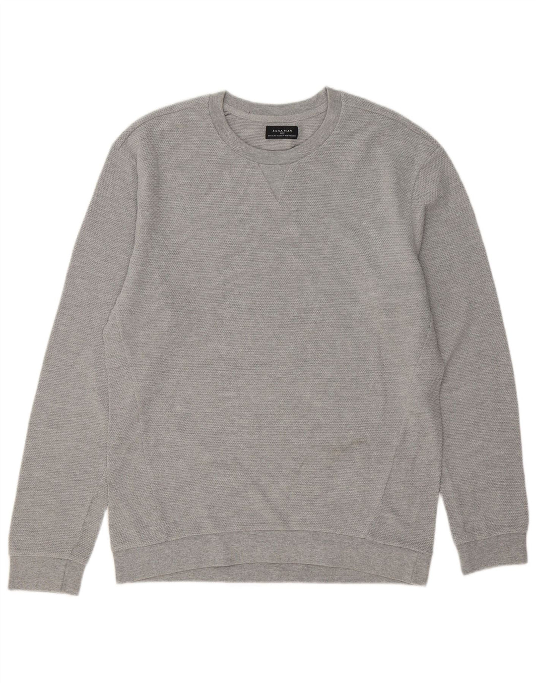 Ανδρικό πουλόβερ Zara Crew Neck Jumper XL Γκρι βαμβακερό
