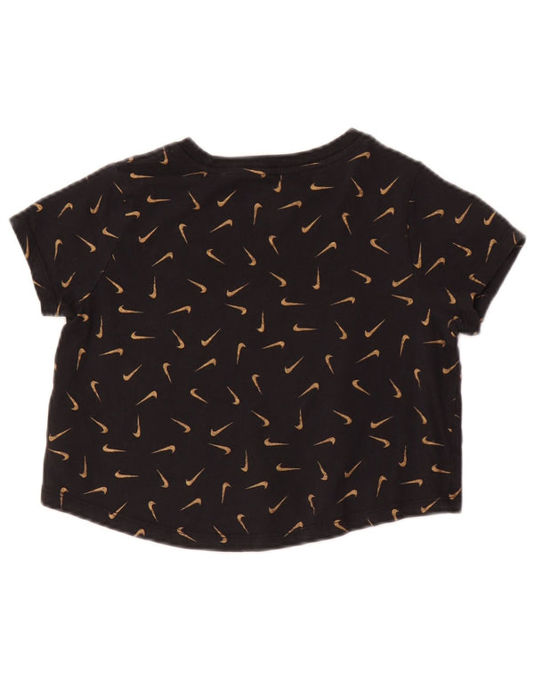 Nike Girls Crop Graphic T-Shirt 10-11 ετών Βαμβακερό μεσαίο μαύρο με στίγματα