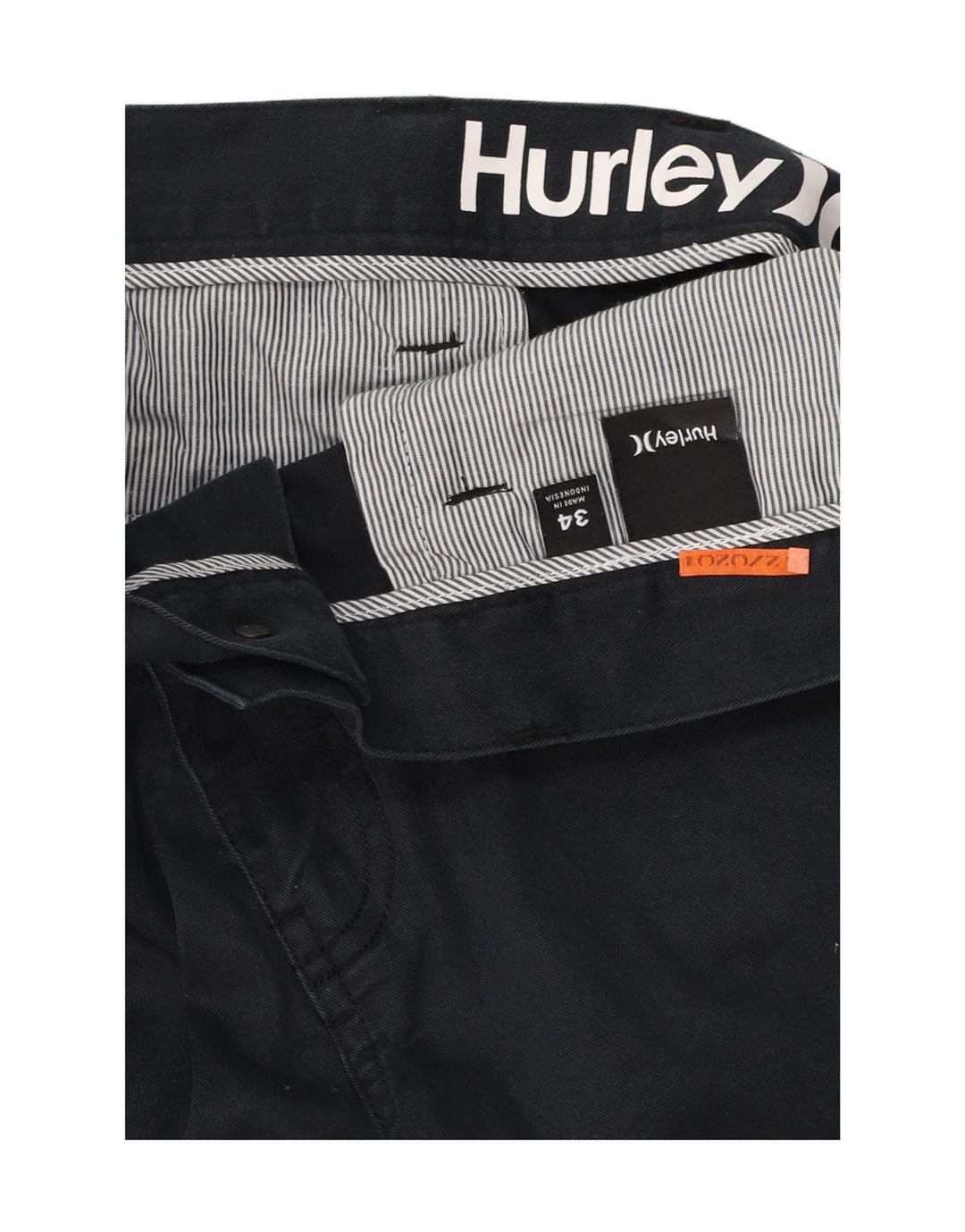 HURLEY Mens Chino Shorts W34 Large  Navy Blue Vintage Hurley and Second-Hand Hurley from Messina Hembry 