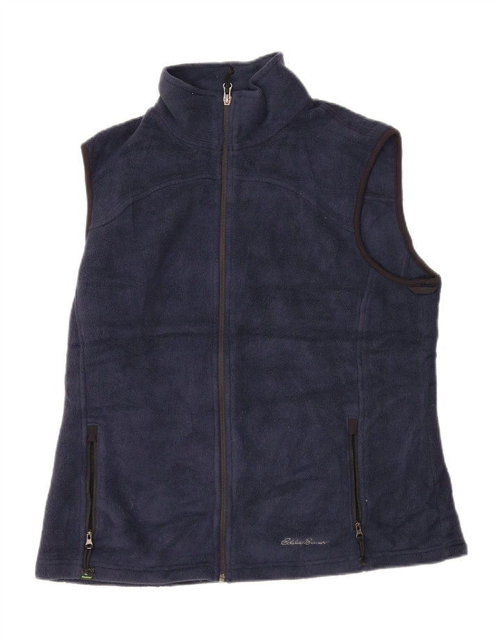 EDDIE BAUER Womens Fleece Gilet UK 16 Large Navy Blue Polyester Vintage Eddie Bauer and Second-Hand Eddie Bauer from Messina Hembry 